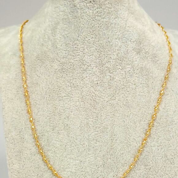 Unbranded Jewelry - 14k Yellow Gold Diamond-Cut Rope Chain Necklace Twisted Textured Design 18"